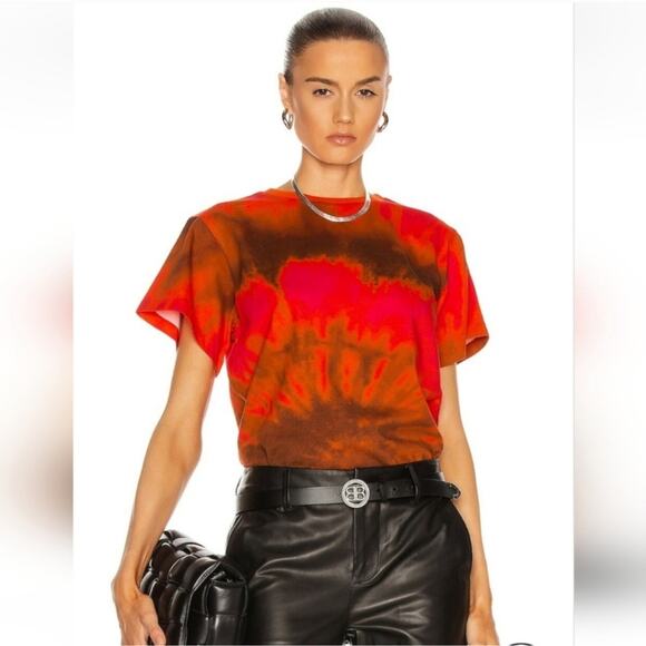 Retrofete Tie Dye T-Shirt in Sepia Orange Size XL NWT Short Sleeve - Picture 1 of 8